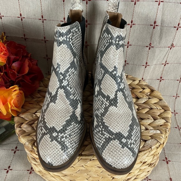 Lucky Brand “Haylia” Chelsea Ankle Boot Snakeskin Embossed Bootie Sz 7 NWOB - Picture 3 of 8